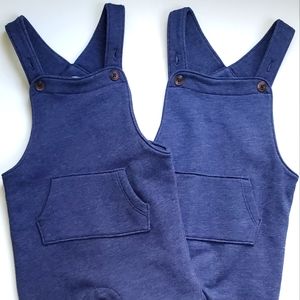 Twins blue fleece overalls (set of 2)